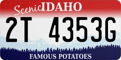 ID license plate 2T4353G