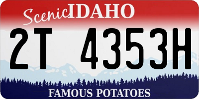 ID license plate 2T4353H