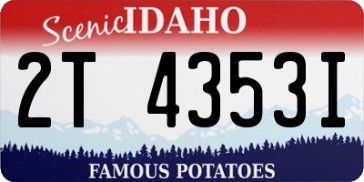 ID license plate 2T4353I