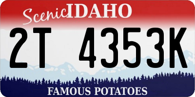ID license plate 2T4353K