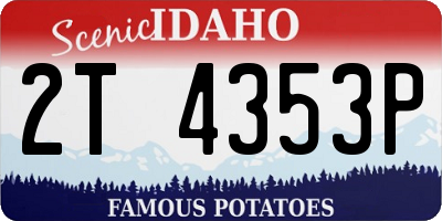 ID license plate 2T4353P