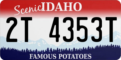 ID license plate 2T4353T