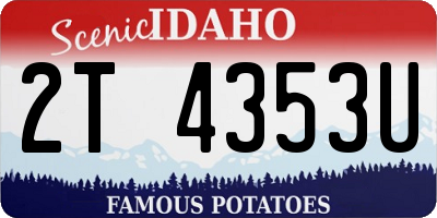 ID license plate 2T4353U