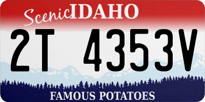 ID license plate 2T4353V