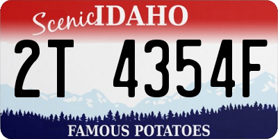 ID license plate 2T4354F