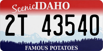 ID license plate 2T4354O