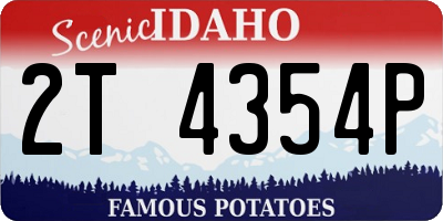 ID license plate 2T4354P