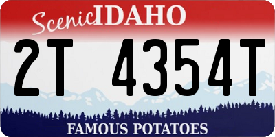ID license plate 2T4354T
