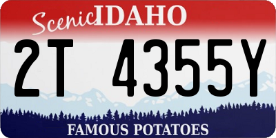 ID license plate 2T4355Y