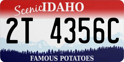 ID license plate 2T4356C