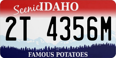 ID license plate 2T4356M