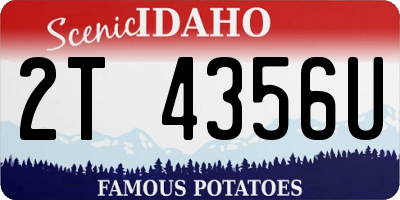 ID license plate 2T4356U