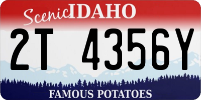 ID license plate 2T4356Y