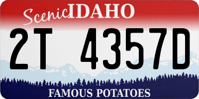 ID license plate 2T4357D