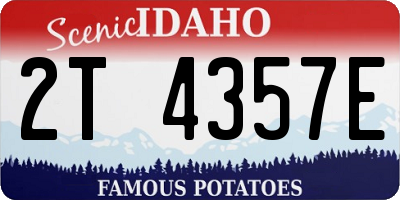 ID license plate 2T4357E