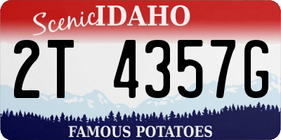 ID license plate 2T4357G