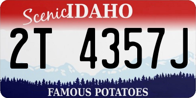 ID license plate 2T4357J
