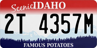 ID license plate 2T4357M
