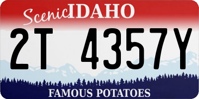 ID license plate 2T4357Y