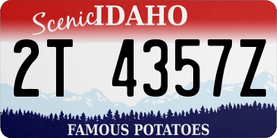 ID license plate 2T4357Z