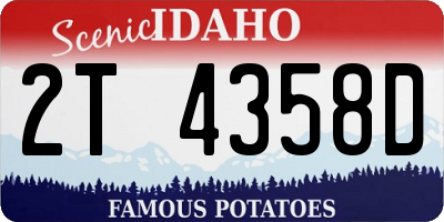 ID license plate 2T4358D