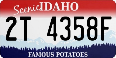 ID license plate 2T4358F