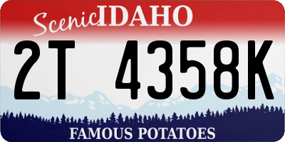 ID license plate 2T4358K