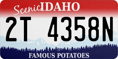 ID license plate 2T4358N