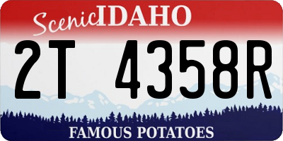 ID license plate 2T4358R