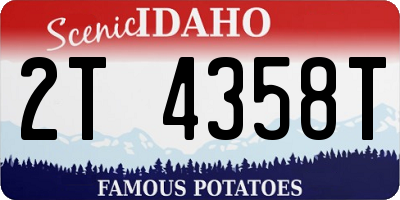 ID license plate 2T4358T