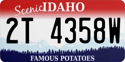 ID license plate 2T4358W