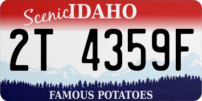 ID license plate 2T4359F