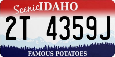 ID license plate 2T4359J