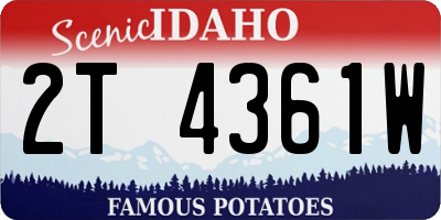 ID license plate 2T4361W