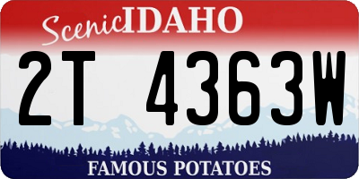 ID license plate 2T4363W