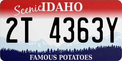 ID license plate 2T4363Y