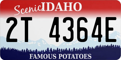 ID license plate 2T4364E
