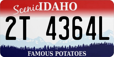 ID license plate 2T4364L