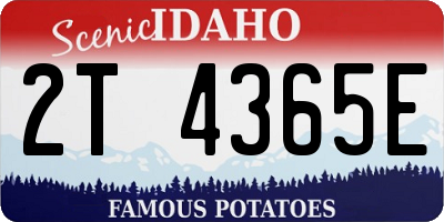 ID license plate 2T4365E