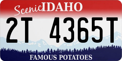 ID license plate 2T4365T