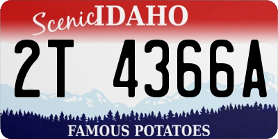 ID license plate 2T4366A