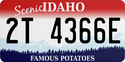 ID license plate 2T4366E