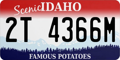 ID license plate 2T4366M