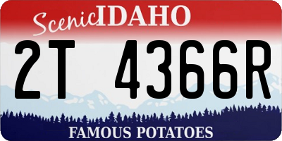 ID license plate 2T4366R