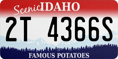 ID license plate 2T4366S
