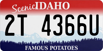 ID license plate 2T4366U