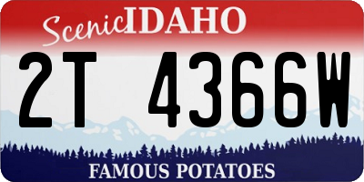 ID license plate 2T4366W