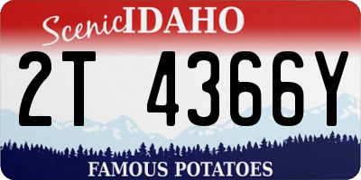 ID license plate 2T4366Y