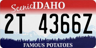 ID license plate 2T4366Z