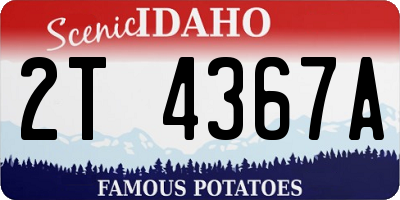 ID license plate 2T4367A